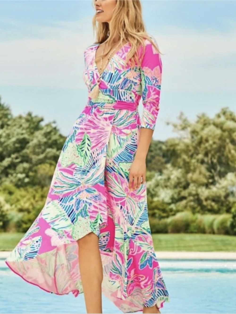 Lilly Pulitzer 3/4 sleeve high low dress
